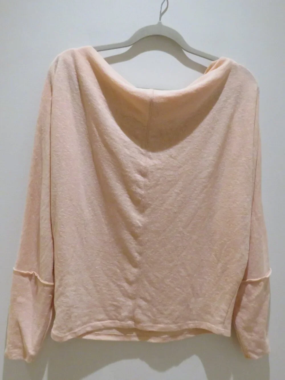 FREE PEOPLE WE THE FREE Kimmi Long Sleeve Top in Pretty in Peach Medium Boho
